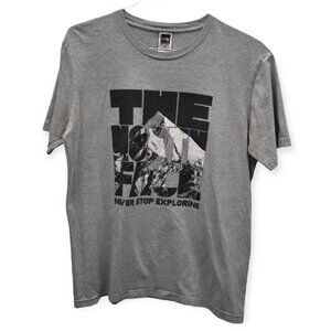 The North Face Shirt M Mens Gray Graphic Tee Short Sleeve Crew Neck Cotton Blend